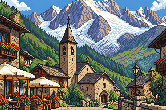 Courmayeur and the massif